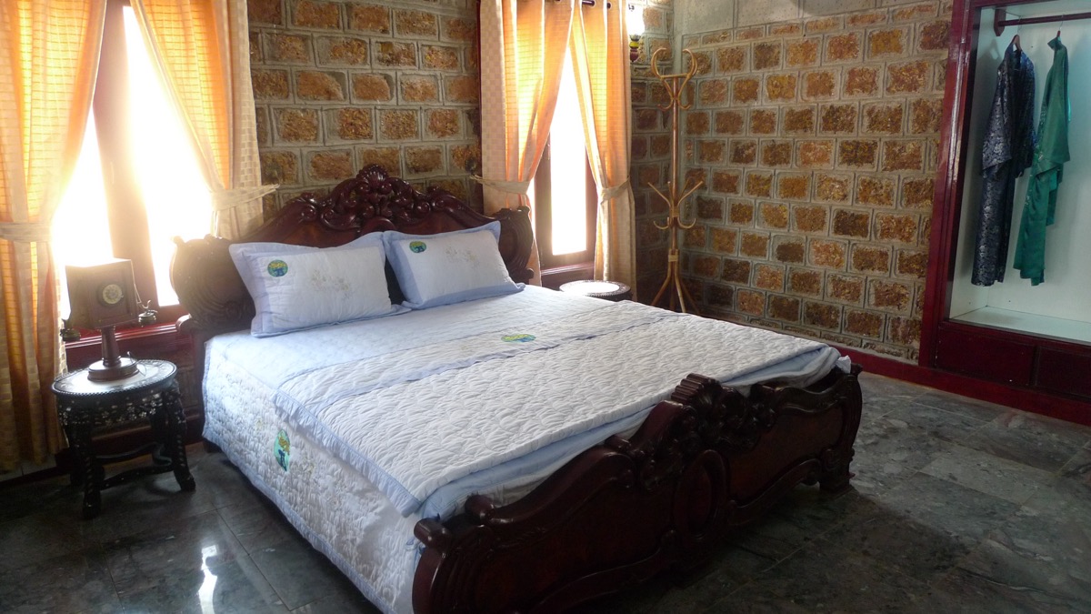 Royal Teak Finish King Size Bed with Storage